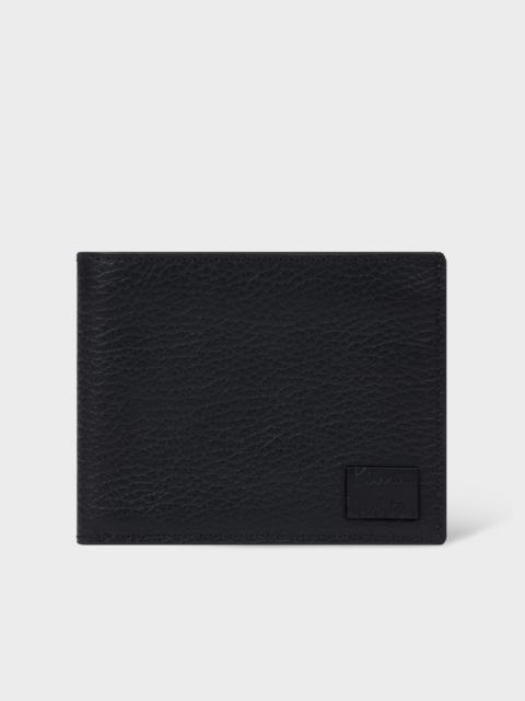 Black Grained Leather Compact Billfold Wallet