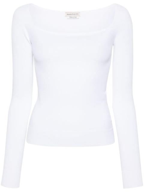 Alexander McQueen square-neck fine-knit top