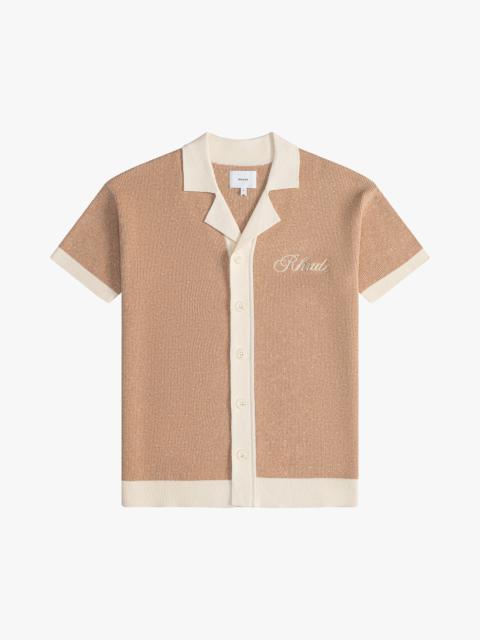 Rhude CONTRAST KNIT BUTTON-UP POLO