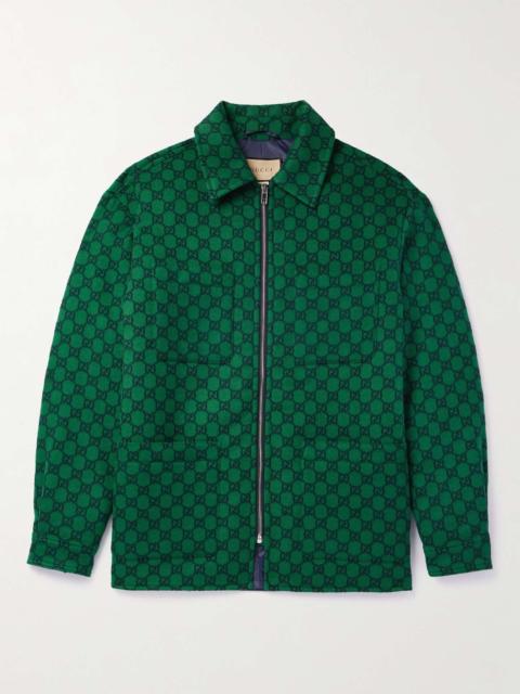 GUCCI Monogrammed Padded Wool-Felt Bomber Jacket