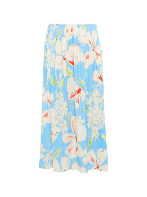 Loro Piana Beck floral silk-blend midi skirt