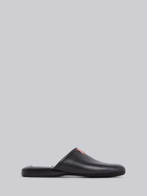 Thom Browne Black Pebbled Grosgrain Tab Slipper