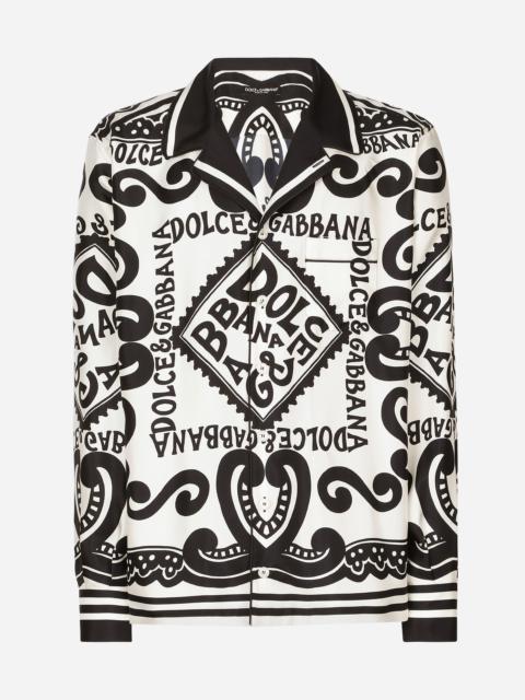 Dolce & Gabbana Marina-print silk shirt