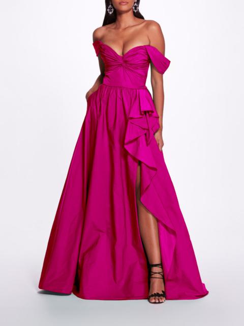 Marchesa TWIST TAFFETA GOWN