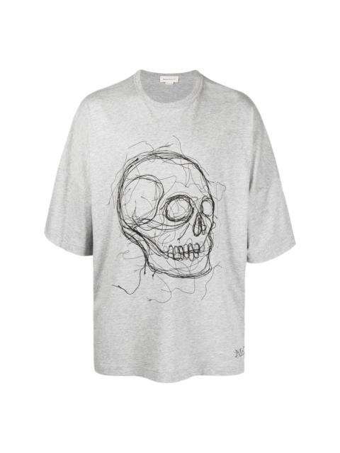 skull print oversized T-shirt