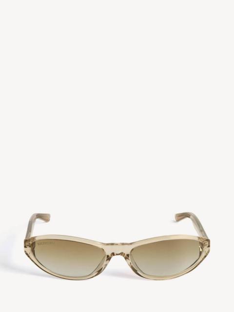 BALENCIAGA Neo Round Sunglasses in Transparent Beige