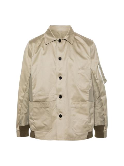 panelled twill shirt jacket