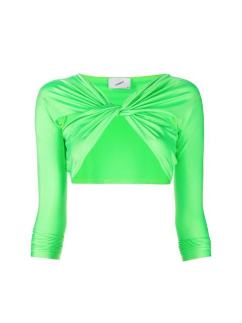 twist long-sleeve cropped top