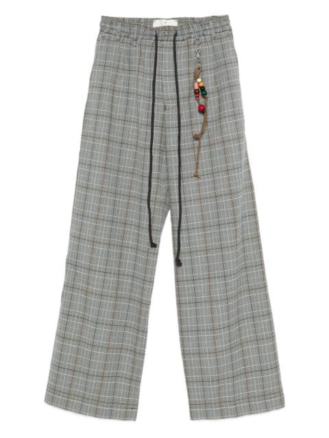 Song for the Mute checked drawstring-waist pants