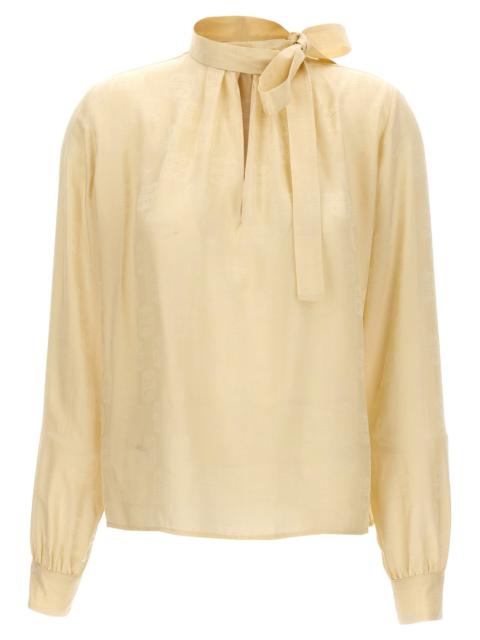 Givenchy Logo Lavalliere Shirt Shirt, Blouse Beige