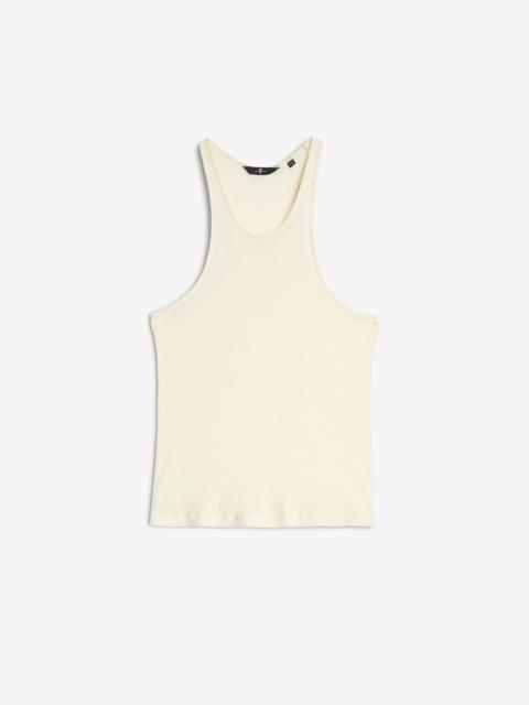 Racer Front Tank in White
