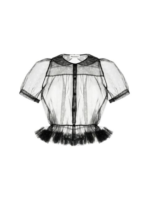 Molly Goddard ruffled polka-dot tulle shirt