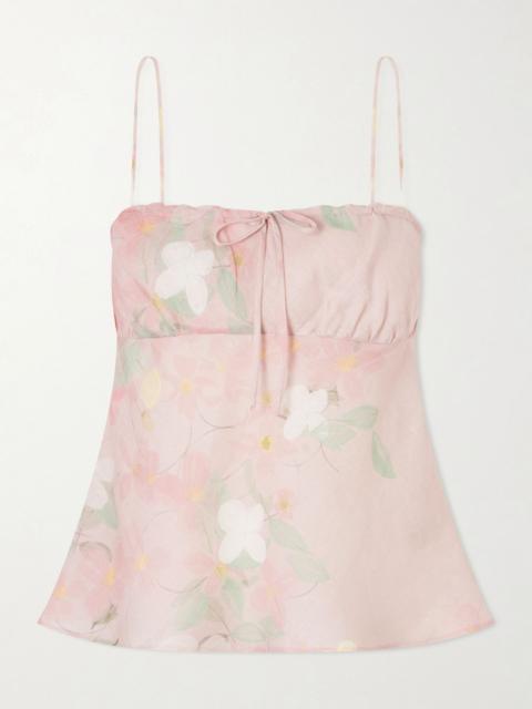 BERNADETTE Riri floral-print linen camisole Pink