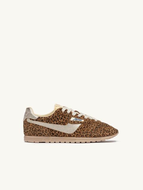AUTRY WINDSPIN SNEAKERS IN LEOPARD AND PLATINUM SUEDE AND LEATHER