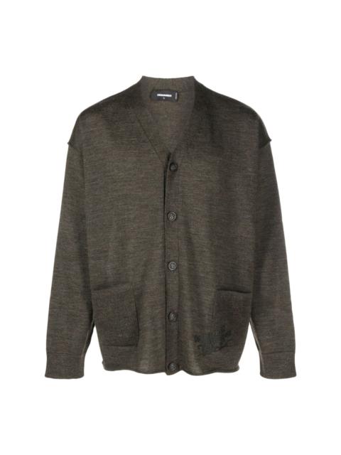 V-neck virgin wool cardigan