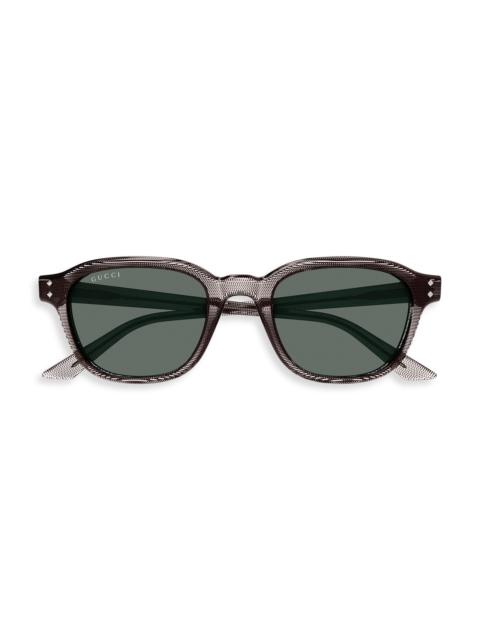 GUCCI Men's 50MM Round Sunglasses - Brown Blue