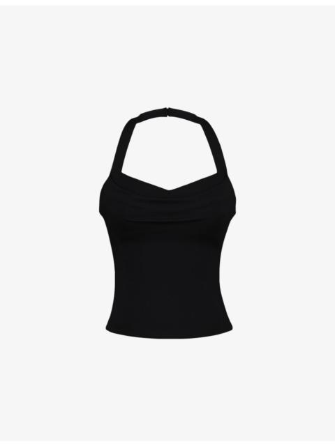 House of CB The Peekaboo Halterneck Stretch-Woven Top