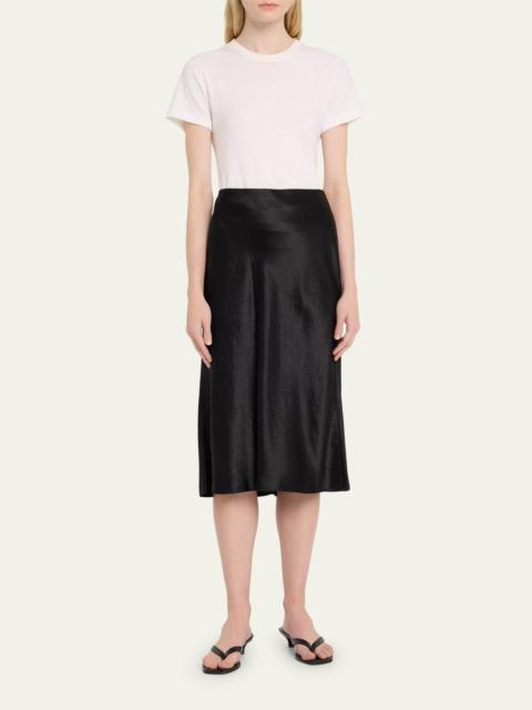 Vince Satin Slip Midi Skirt