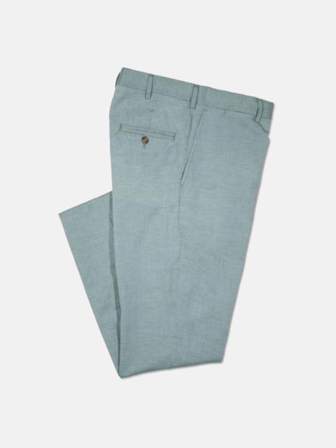 J. PRESS MADE-IN-USA GREEN COTTON CHAMBRAY TROUSER