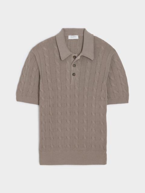 TODD SNYDER Italian Cotton Cable Sweater Polo