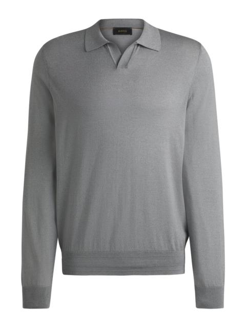 JOHNNY-COLLAR REGULAR-FIT SWEATER IN SILK AND COTTON
