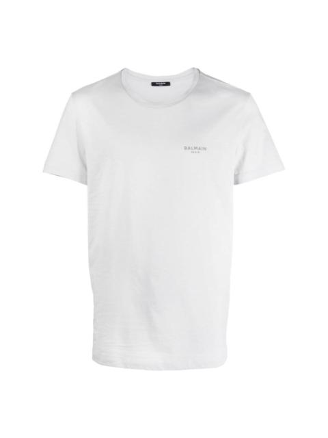 flocked-logo organic-cotton T-shirt