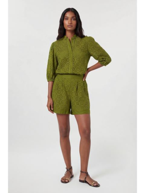 KAREN MILLEN Cotton Broderie Woven Shorts