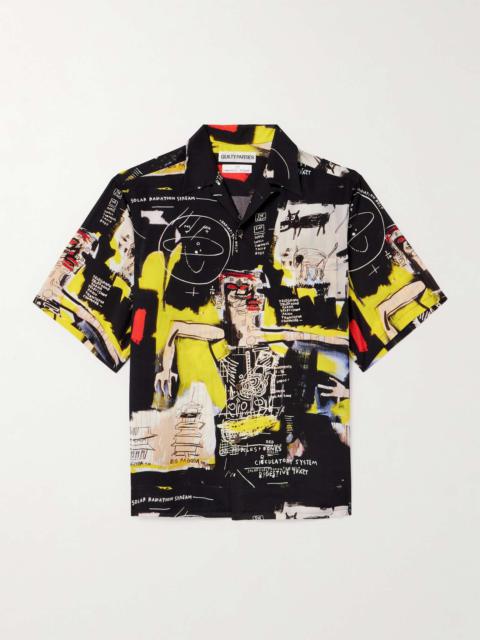 + Jean-Michel Basquiat Convertible-Collar Printed Satin Shirt