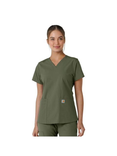 Carhartt Women's Force Essentials V-Neck Knit Panel Scrub Top