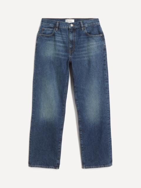 The Hang Mid-Rise Straight Ankle-Length Jeans in Sail