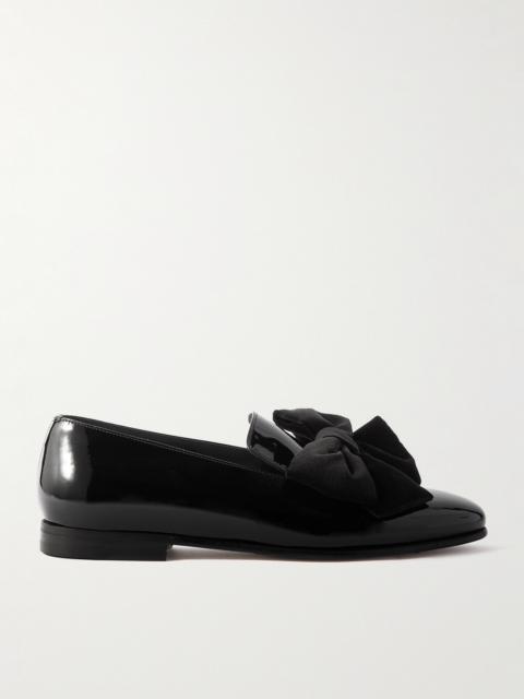 Manolo Blahnik Janser Velvet-Trimmed Patent-Leather Loafers