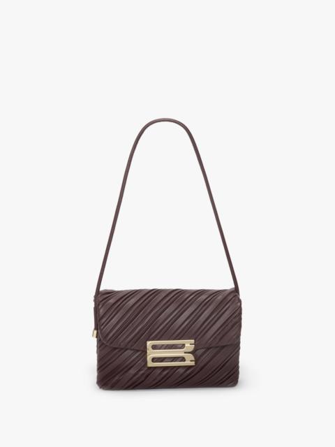Victoria Beckham Soft Dorian Bag In Burgundy Pleated Leather