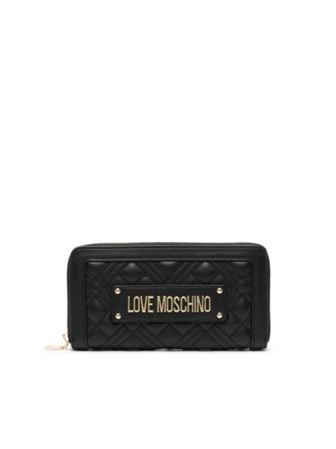 Moschino logo-plaque quilted wallet
