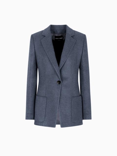 GIORGIO ARMANI SINGLE-BREASTED JACKET IN SILK FLANNEL