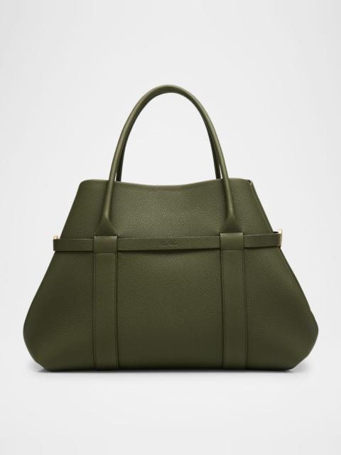 Loro Piana Ghiera Grained Leather & Cashmere Tote Back