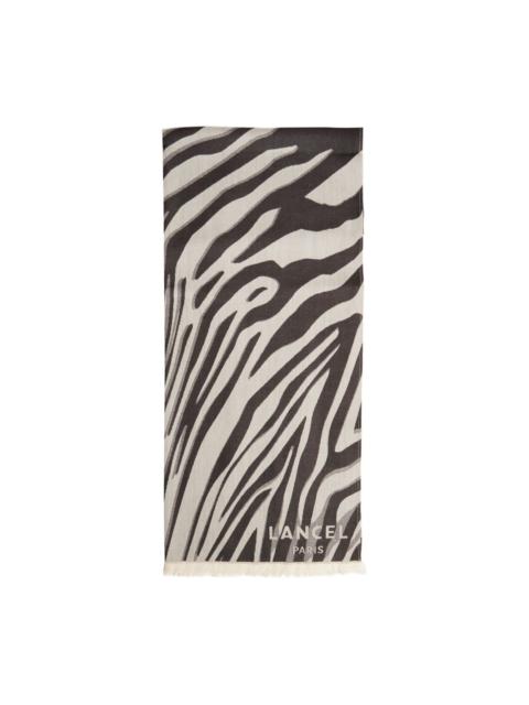 LANCEL Zebra Mania wool scarf