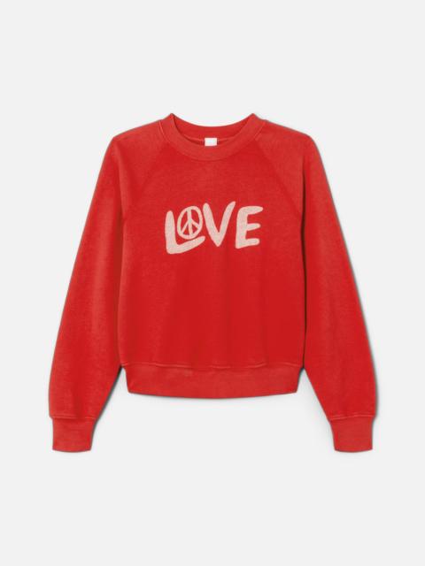 RE/DONE Classic Crewneck Love And Peace - Heritage Red