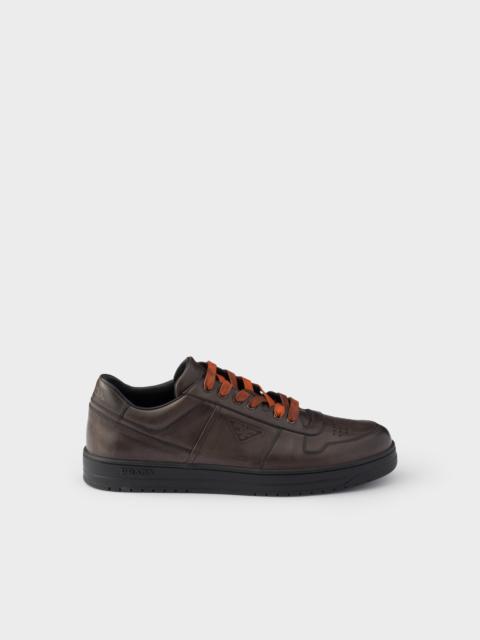 Prada Downtown aged leather sneakers
