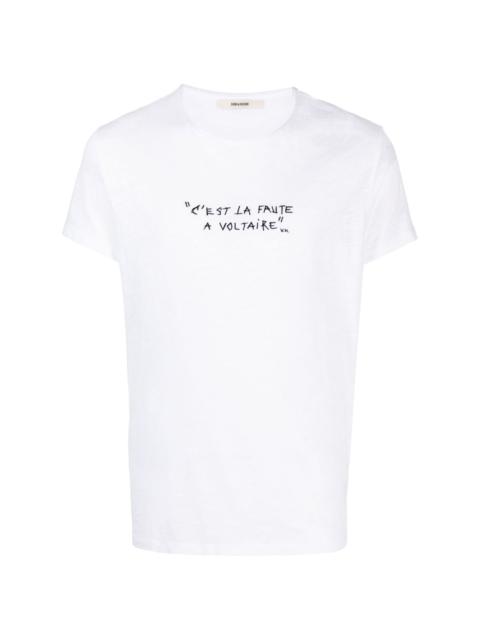 Zadig & Voltaire Toby slogan-embroidered T-shirt