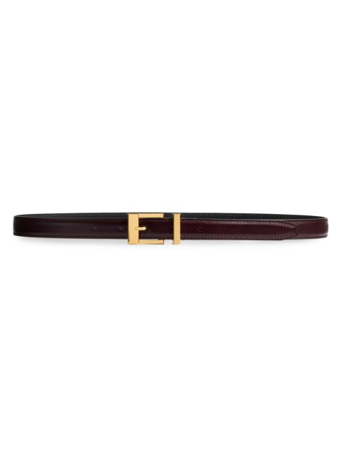 KHAITE Women's Manhattan Leather Belt - Bordeaux