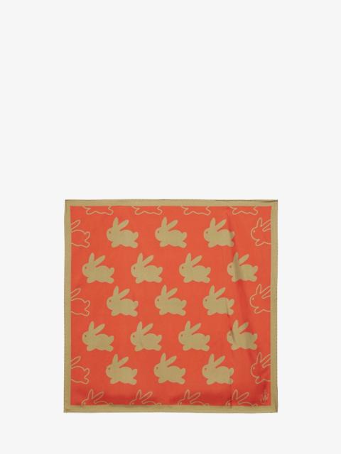 JW Anderson SILK SCARF WITH BUNNY MOTIF