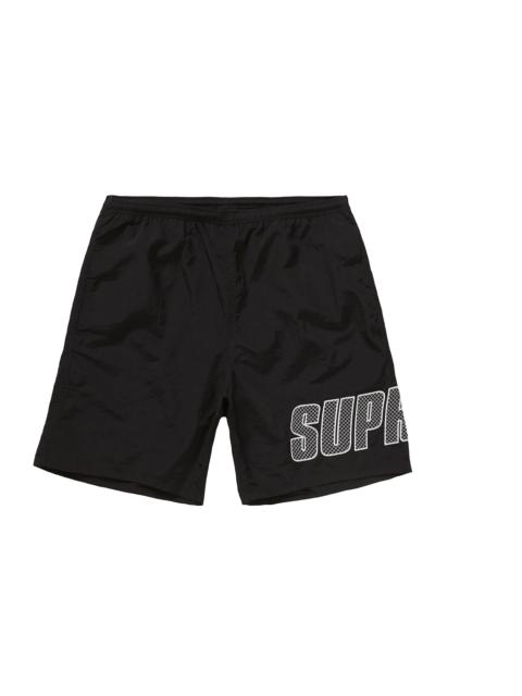 Supreme Supreme Logo Applique Water Short Black