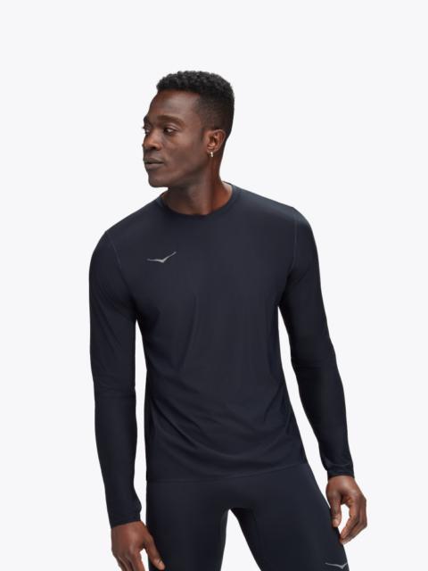 HOKA Men's Airolite Run Long Sleeve Shirt in Black