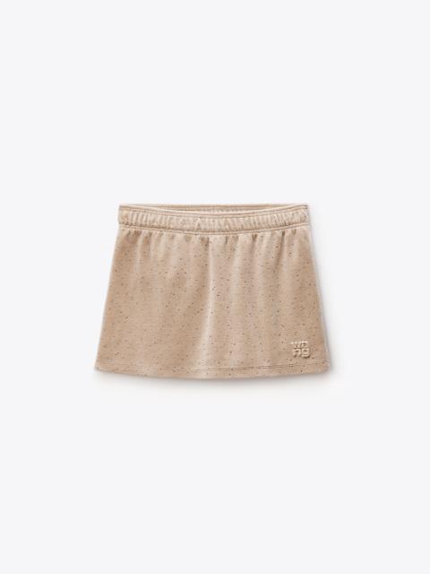 Alexander Wang Mid-Rise Mini Skort in Crushed Velour