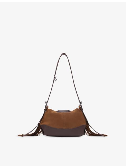 maje Miss M Mini Suede And Leather Shoulder Bag
