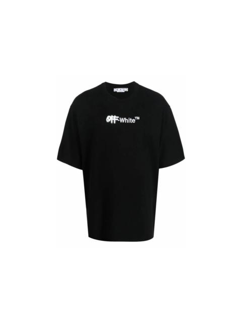 OFF-WHITE Embroidered Spray Helvetica Skate Tee Black/White