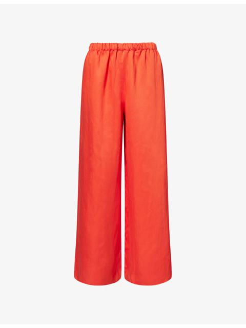 Jenni Kayne Demi Wide-Leg Linen-Blend Trousers