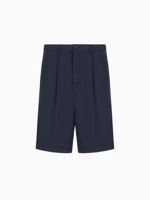 Board shorts in stretch-cotton gabardine