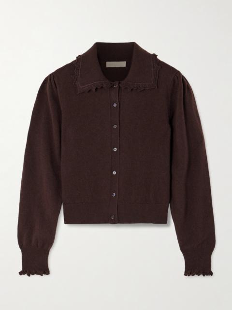 ULLA JOHNSON Kalila Ruffled Cashmere Cardigan