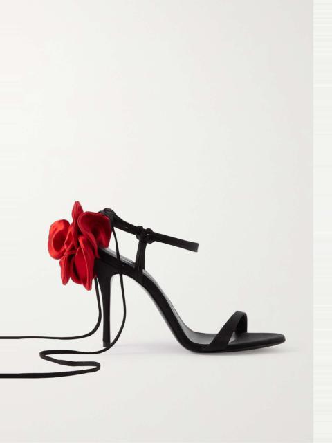 MAGDA BUTRYM Appliquéd lace-up satin sandals